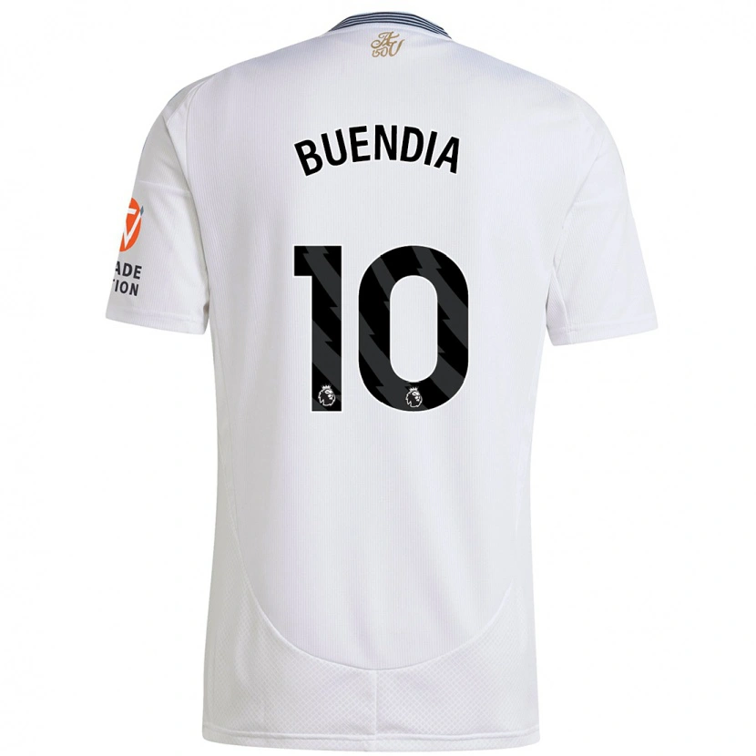 Danxen Mann Emiliano Buendía #10 Hvit Bortetrøye Drakt Trøye 2024/25 Skjorter T-Skjorte