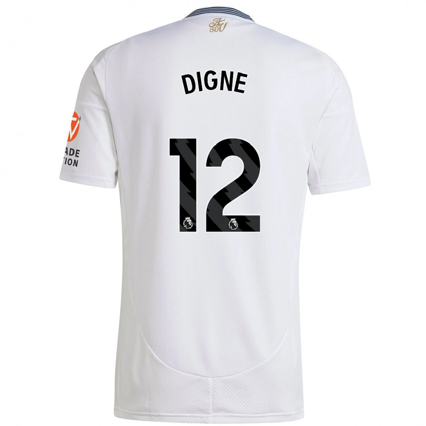 Danxen Mann Lucas Digne #12 Hvit Bortetrøye Drakt Trøye 2024/25 Skjorter T-Skjorte