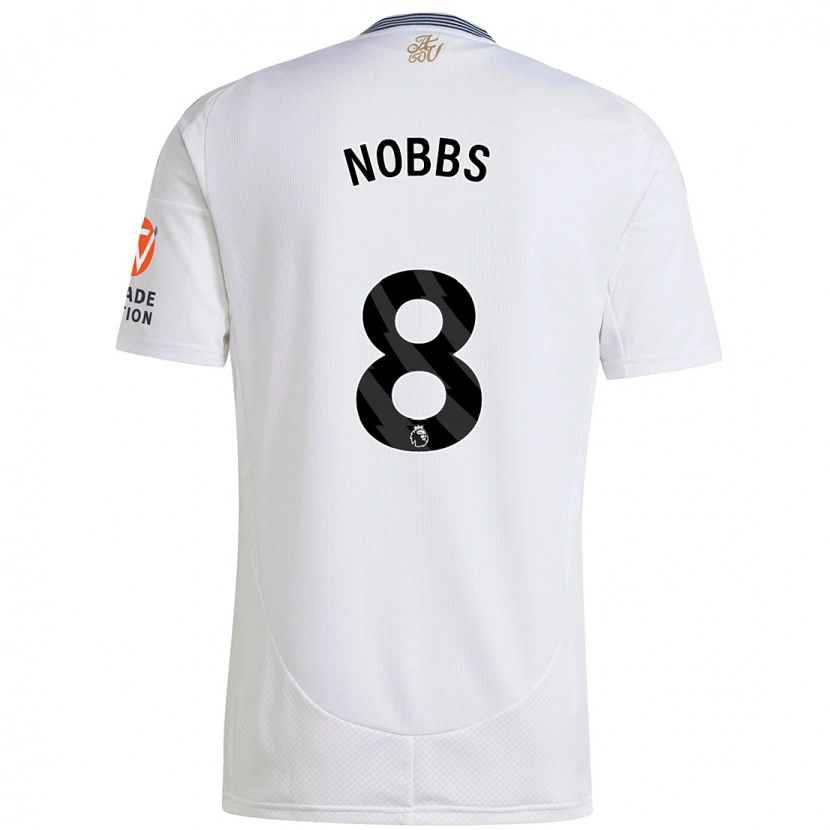 Danxen Mann Jordan Nobbs #8 Hvit Bortetrøye Drakt Trøye 2024/25 Skjorter T-Skjorte