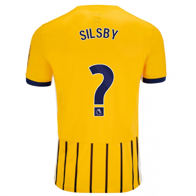 Danxen Mann Tyler Silsby #0 Gullblå Nålestriper Bortetrøye Drakt Trøye 2024/25 Skjorter T-Skjorte