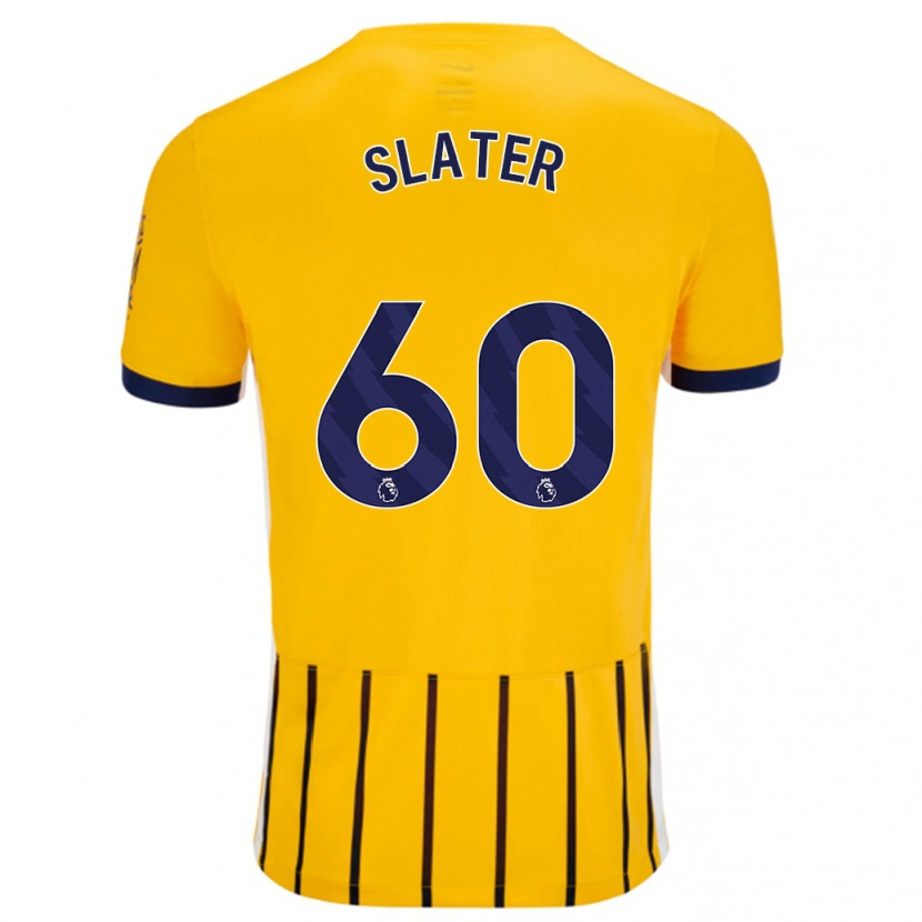 Danxen Mann Jacob Slater #60 Gullblå Nålestriper Bortetrøye Drakt Trøye 2024/25 Skjorter T-Skjorte