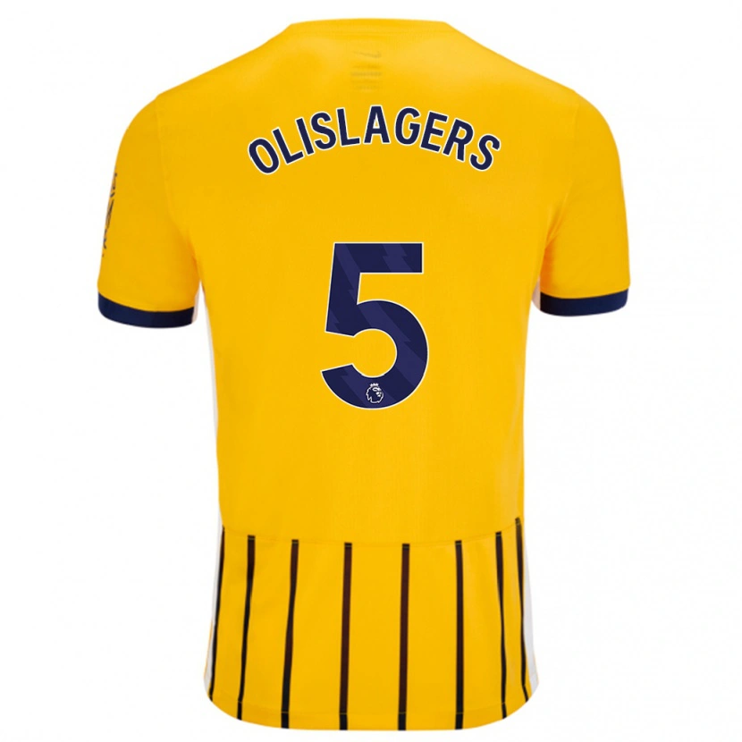 Danxen Mann Marisa Olislagers #5 Gullblå Nålestriper Bortetrøye Drakt Trøye 2024/25 Skjorter T-Skjorte