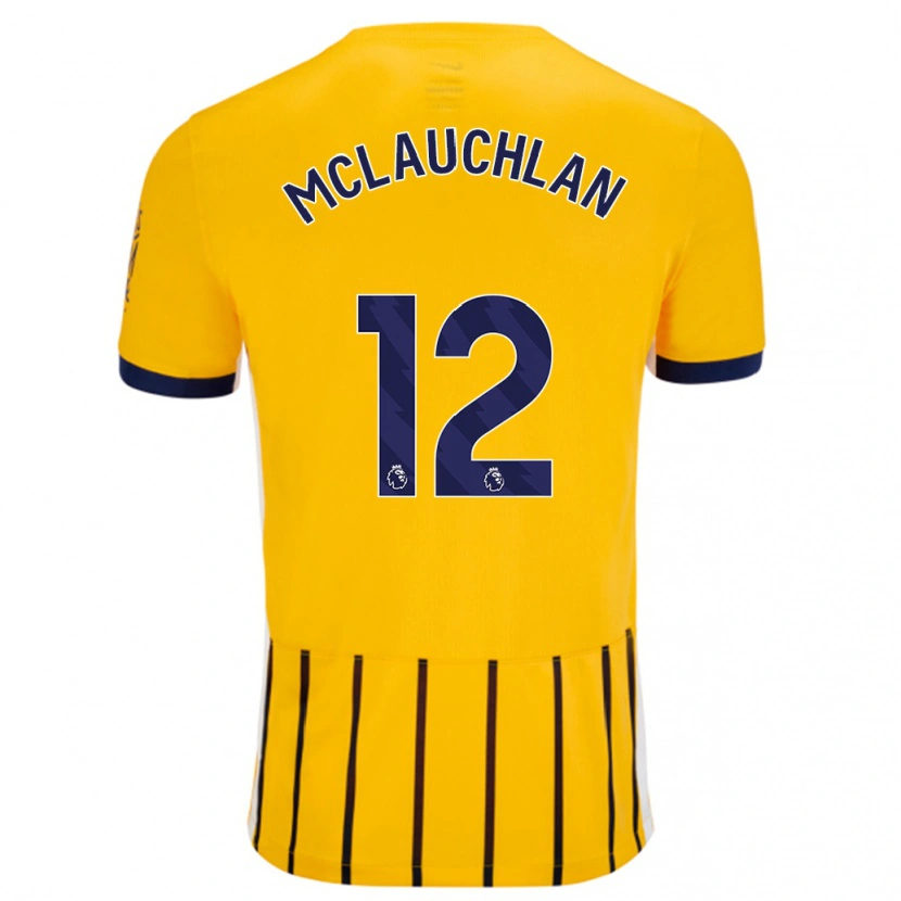 Danxen Mann Rachel Mclauchlan #12 Gullblå Nålestriper Bortetrøye Drakt Trøye 2024/25 Skjorter T-Skjorte