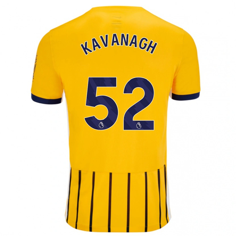 Danxen Mann Leigh Kavanagh #52 Gullblå Nålestriper Bortetrøye Drakt Trøye 2024/25 Skjorter T-Skjorte