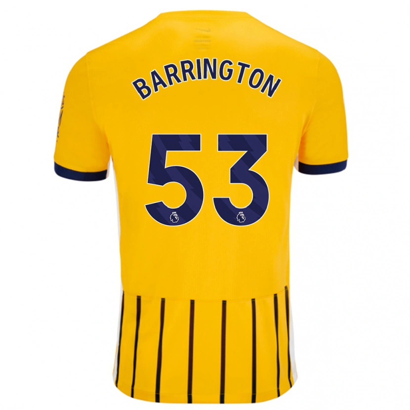 Danxen Mann Luca Barrington #53 Gullblå Nålestriper Bortetrøye Drakt Trøye 2024/25 Skjorter T-Skjorte