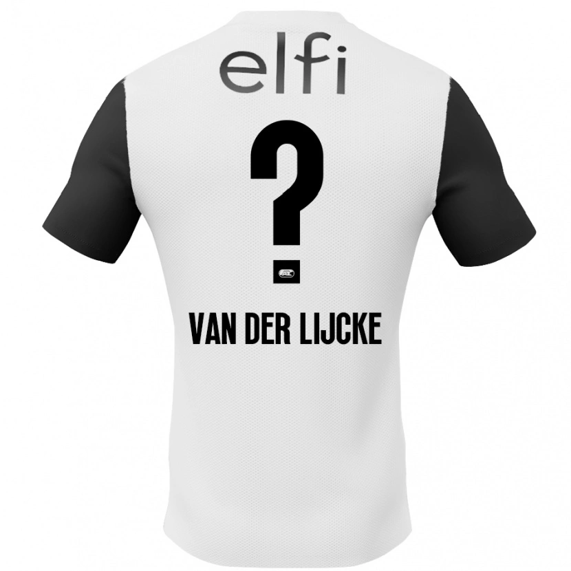 Danxen Mann Donny Van Der Lijcke #0 Hvit Svart Bortetrøye Drakt Trøye 2024/25 Skjorter T-Skjorte