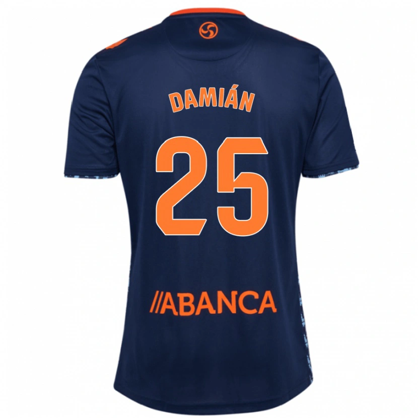 Danxen Mann Damián Rodríguez #25 Marineblå Bortetrøye Drakt Trøye 2024/25 Skjorter T-Skjorte