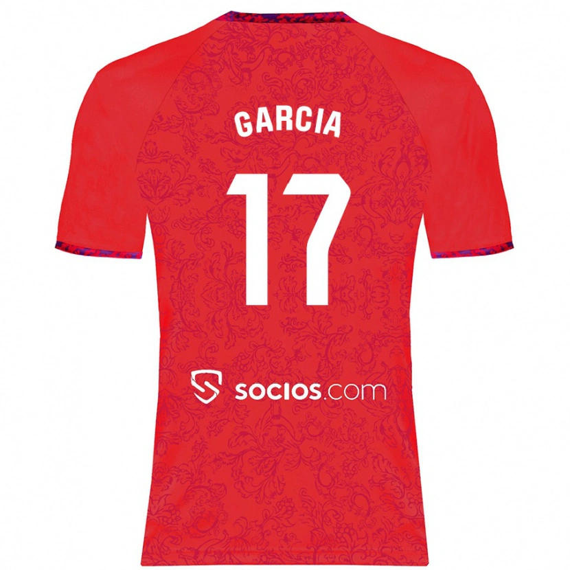 Danxen Mann Débora García #17 Rød Bortetrøye Drakt Trøye 2024/25 Skjorter T-Skjorte