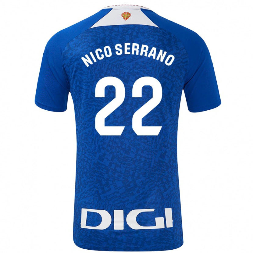 Danxen Mann Nico Serrano #22 Kongeblå Bortetrøye Drakt Trøye 2024/25 Skjorter T-Skjorte