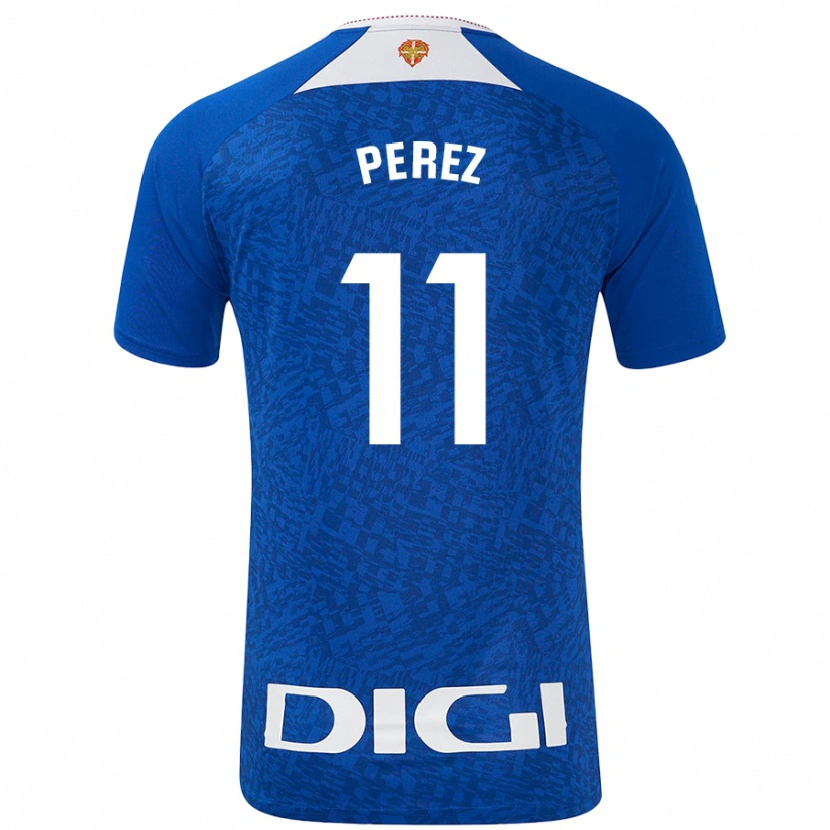 Danxen Mann Adrián Pérez #11 Kongeblå Bortetrøye Drakt Trøye 2024/25 Skjorter T-Skjorte
