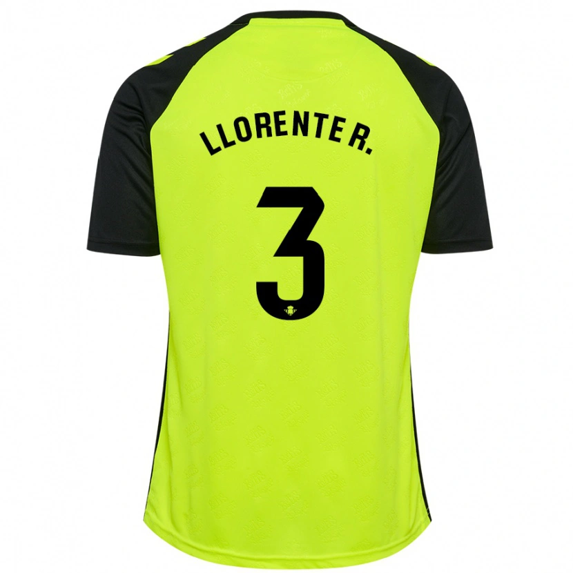 Danxen Mann Diego Llorente #3 Fluorescerende Gul Svart Bortetrøye Drakt Trøye 2024/25 Skjorter T-Skjorte