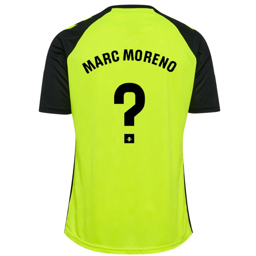 Danxen Mann Marc Moreno #0 Fluorescerende Gul Svart Bortetrøye Drakt Trøye 2024/25 Skjorter T-Skjorte