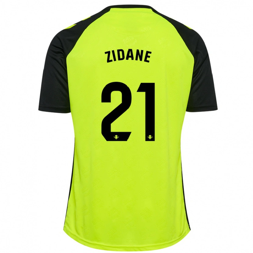 Danxen Mann Elyaz Zidane #21 Fluorescerende Gul Svart Bortetrøye Drakt Trøye 2024/25 Skjorter T-Skjorte