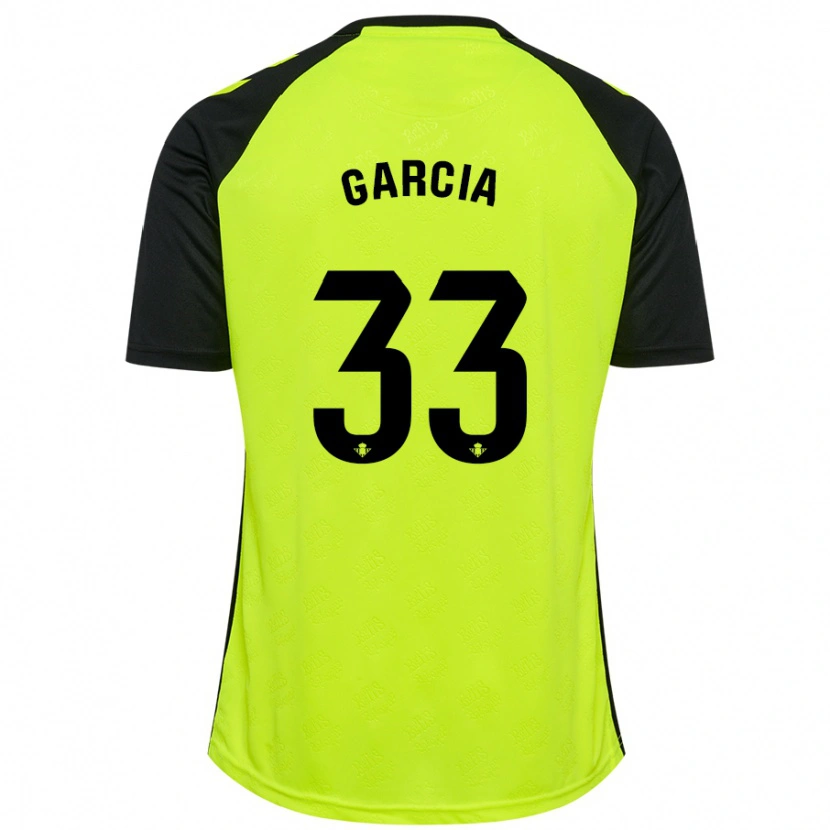 Danxen Mann Pablo García #33 Fluorescerende Gul Svart Bortetrøye Drakt Trøye 2024/25 Skjorter T-Skjorte