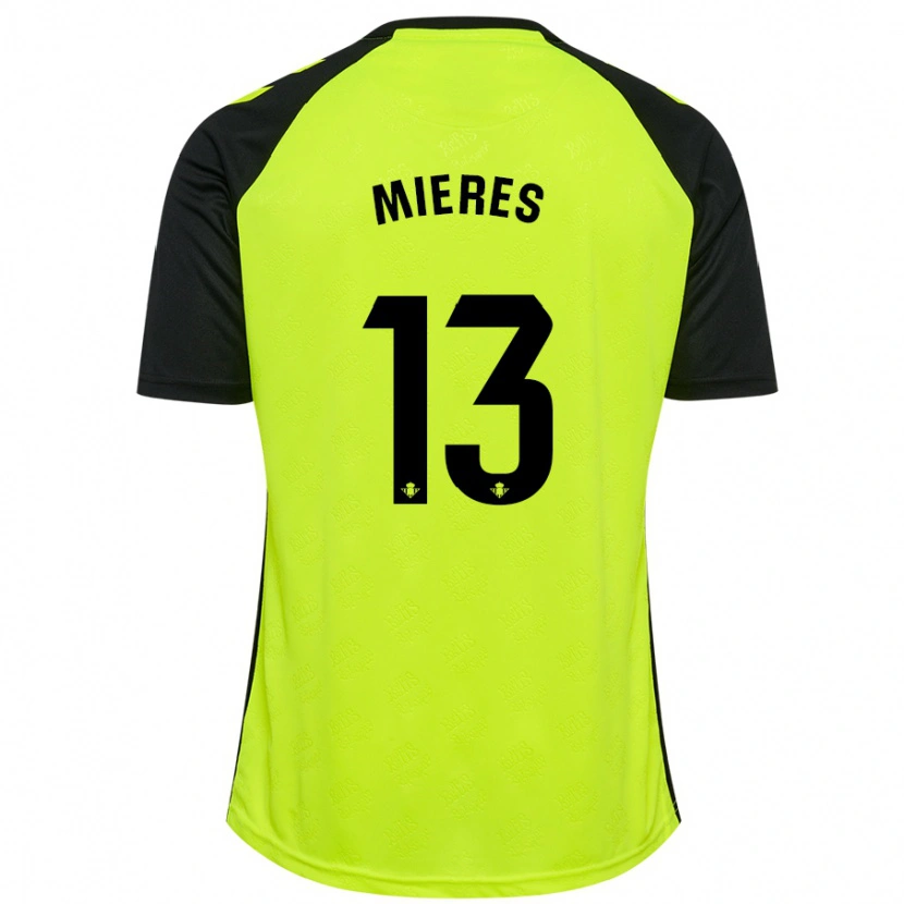 Danxen Mann Malena Mieres #13 Fluorescerende Gul Svart Bortetrøye Drakt Trøye 2024/25 Skjorter T-Skjorte