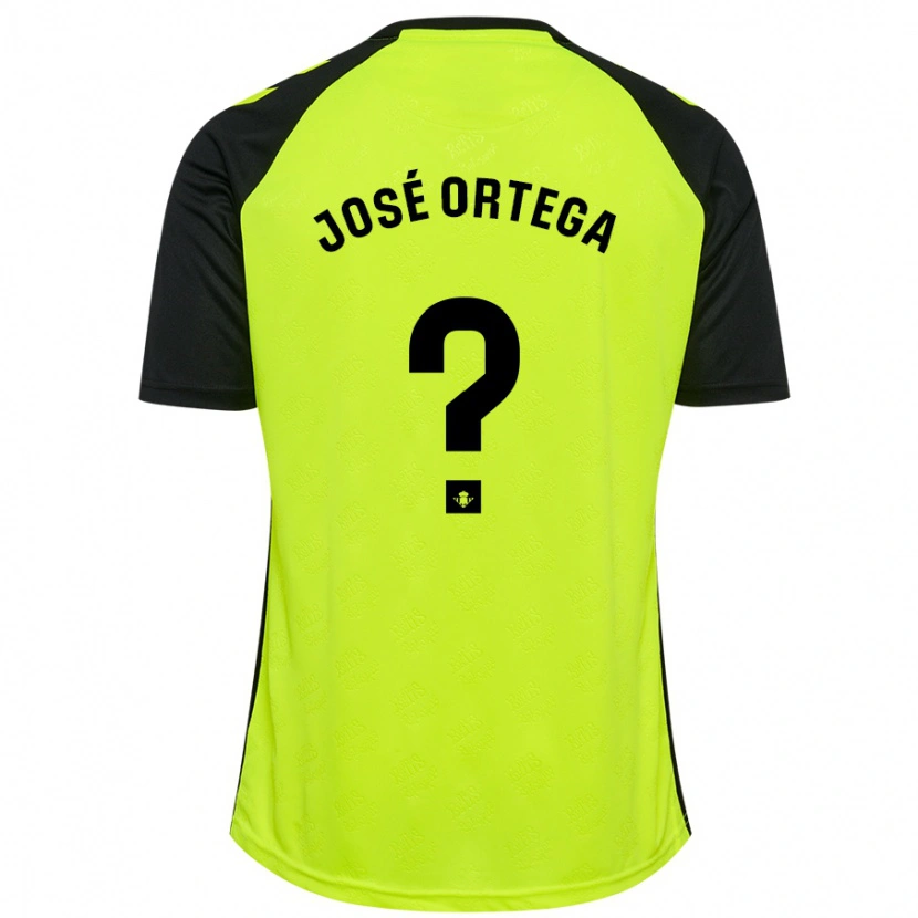 Danxen Mann José Ortega #0 Fluorescerende Gul Svart Bortetrøye Drakt Trøye 2024/25 Skjorter T-Skjorte