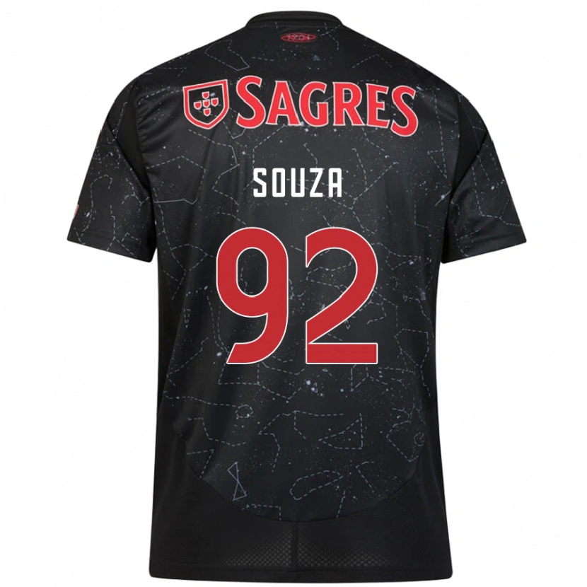 Danxen Mann Pedro Souza #92 Svart Rød Bortetrøye Drakt Trøye 2024/25 Skjorter T-Skjorte