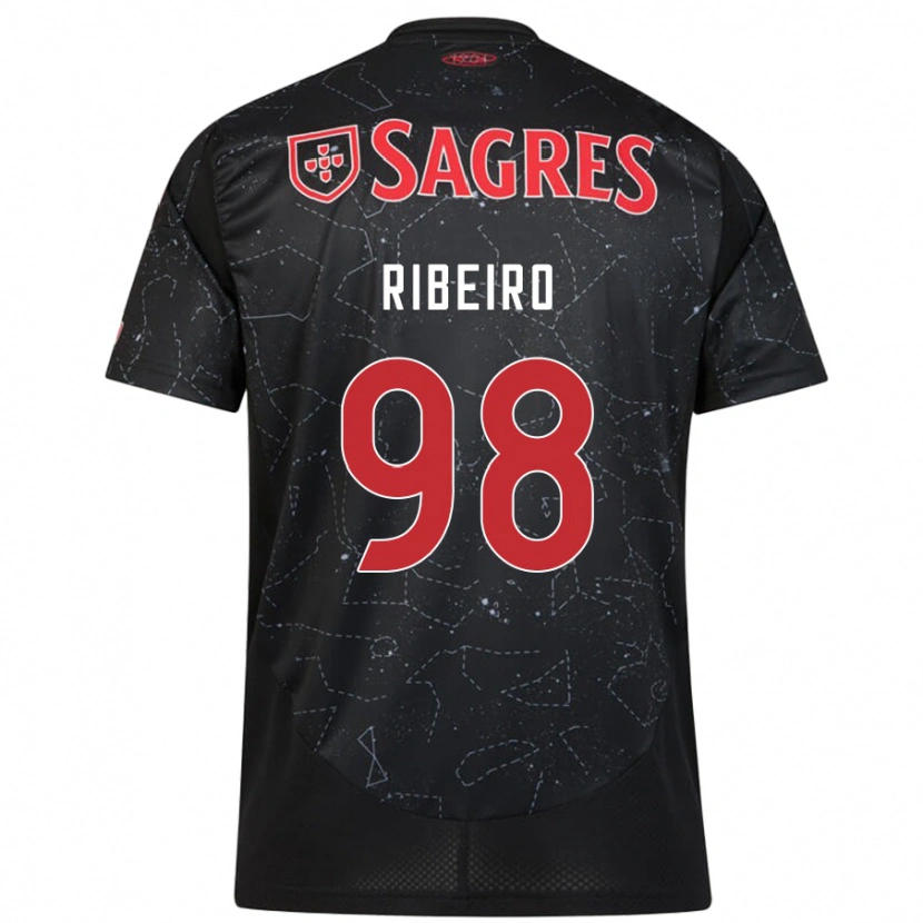 Danxen Mann Ricardo Ribeiro #98 Svart Rød Bortetrøye Drakt Trøye 2024/25 Skjorter T-Skjorte