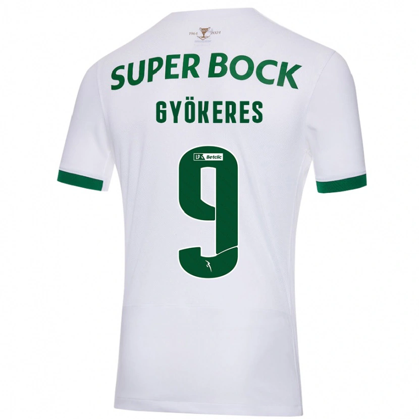 Danxen Mann Viktor Gyökeres #9 Hvit Grønn Bortetrøye Drakt Trøye 2024/25 Skjorter T-Skjorte