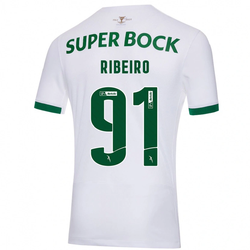 Danxen Mann Rodrigo Ribeiro #91 Hvit Grønn Bortetrøye Drakt Trøye 2024/25 Skjorter T-Skjorte