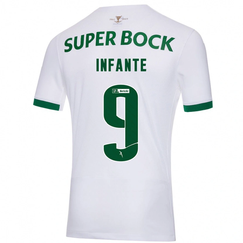 Danxen Mann João Infante #9 Hvit Grønn Bortetrøye Drakt Trøye 2024/25 Skjorter T-Skjorte