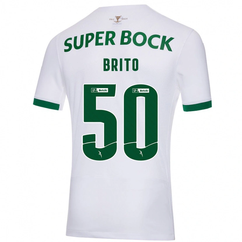 Danxen Mann Alexandre Brito #50 Hvit Grønn Bortetrøye Drakt Trøye 2024/25 Skjorter T-Skjorte
