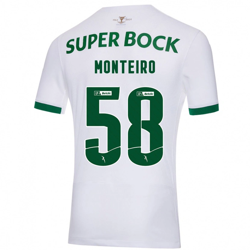 Danxen Mann David Monteiro #58 Hvit Grønn Bortetrøye Drakt Trøye 2024/25 Skjorter T-Skjorte