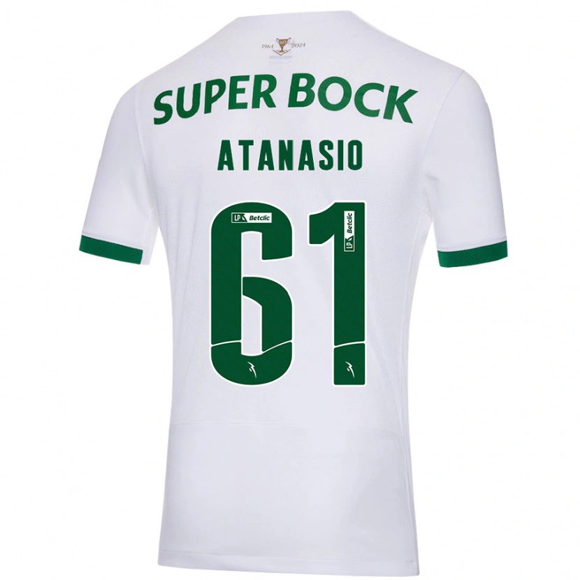 Danxen Mann Atanásio #61 Hvit Grønn Bortetrøye Drakt Trøye 2024/25 Skjorter T-Skjorte
