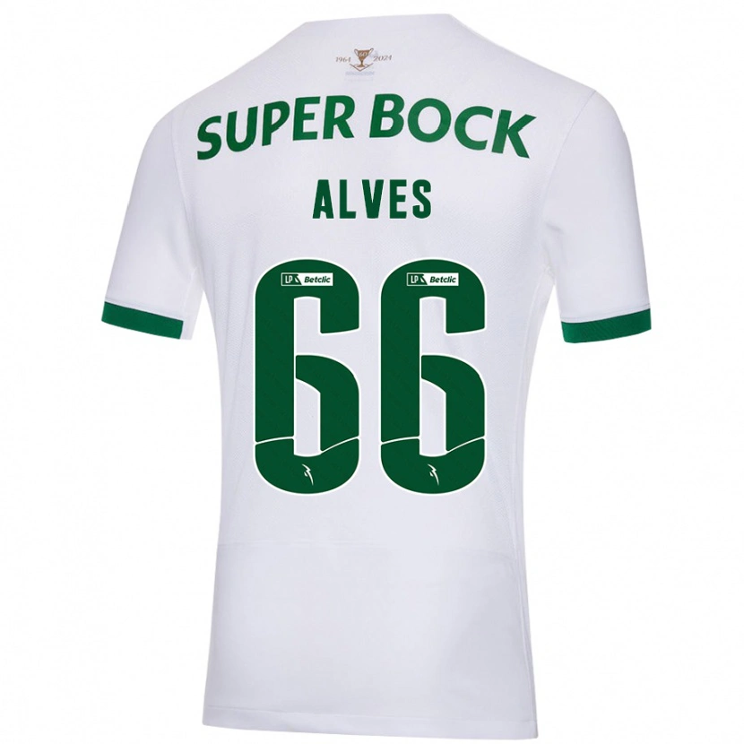 Danxen Mann Miguel Alves #66 Hvit Grønn Bortetrøye Drakt Trøye 2024/25 Skjorter T-Skjorte