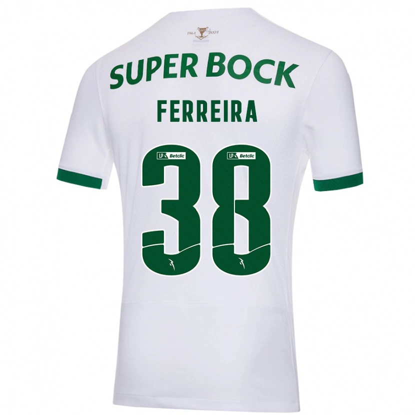 Danxen Mann Marta Ferreira #38 Hvit Grønn Bortetrøye Drakt Trøye 2024/25 Skjorter T-Skjorte