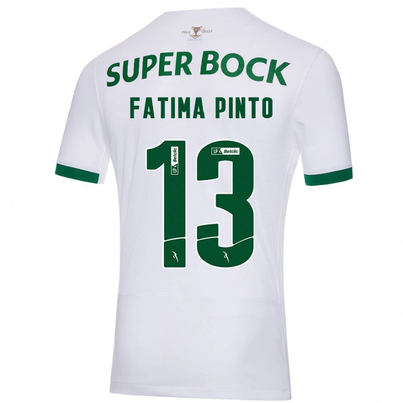 Danxen Mann Fátima Alexandra Figueira Pinto #13 Hvit Grønn Bortetrøye Drakt Trøye 2024/25 Skjorter T-Skjorte