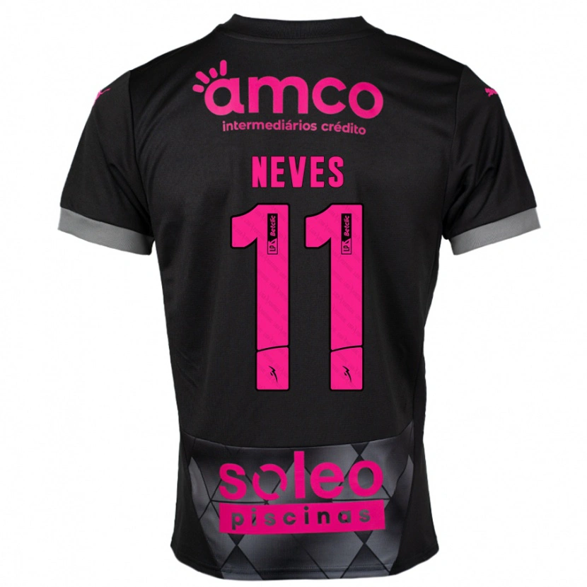 Danxen Mann Bernardo Neves #11 Svart Rosa Bortetrøye Drakt Trøye 2024/25 Skjorter T-Skjorte