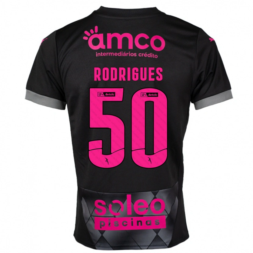 Danxen Mann Diego Rodrigues #50 Svart Rosa Bortetrøye Drakt Trøye 2024/25 Skjorter T-Skjorte