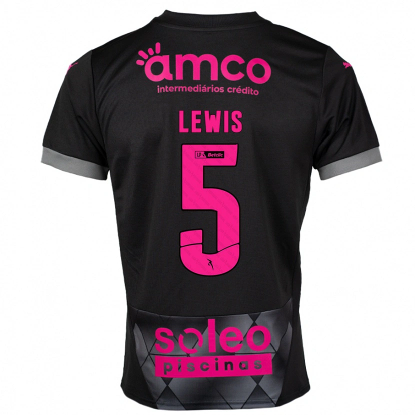 Danxen Mann Leah Lewis #5 Svart Rosa Bortetrøye Drakt Trøye 2024/25 Skjorter T-Skjorte