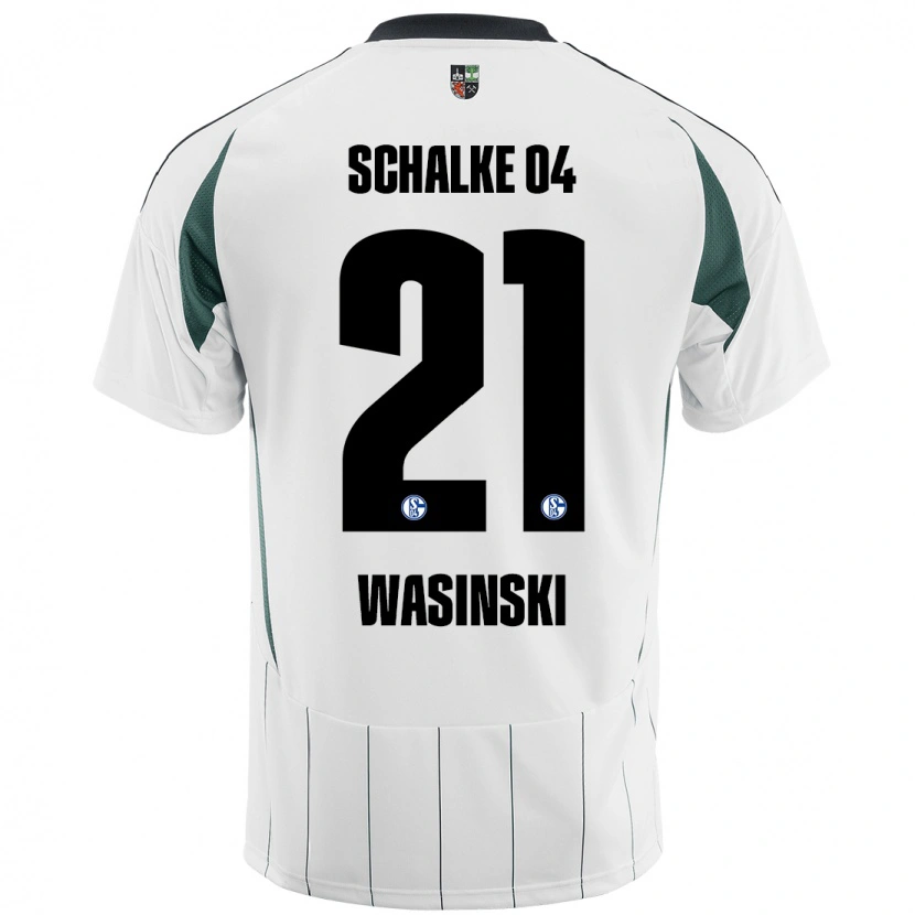 Danxen Mann Martin Wasinski #21 Hvit Grønn Bortetrøye Drakt Trøye 2024/25 Skjorter T-Skjorte
