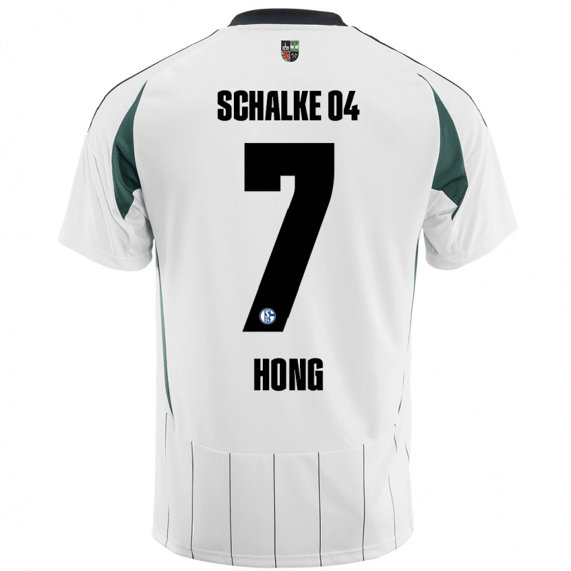 Danxen Mann Seok-Ju Hong #7 Hvit Grønn Bortetrøye Drakt Trøye 2024/25 Skjorter T-Skjorte