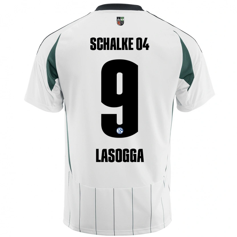 Danxen Mann Pierre-Michel Lasogga #9 Hvit Grønn Bortetrøye Drakt Trøye 2024/25 Skjorter T-Skjorte