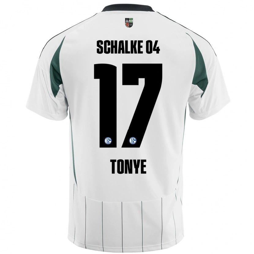 Danxen Mann Yannick Tonye #17 Hvit Grønn Bortetrøye Drakt Trøye 2024/25 Skjorter T-Skjorte