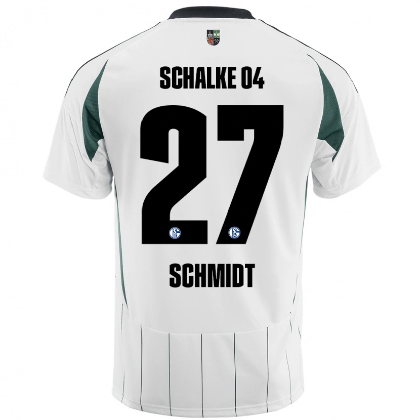 Danxen Mann Tim Schmidt #27 Hvit Grønn Bortetrøye Drakt Trøye 2024/25 Skjorter T-Skjorte