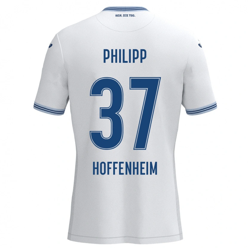 Danxen Mann Luca Philipp #37 Hvit Blå Bortetrøye Drakt Trøye 2024/25 Skjorter T-Skjorte