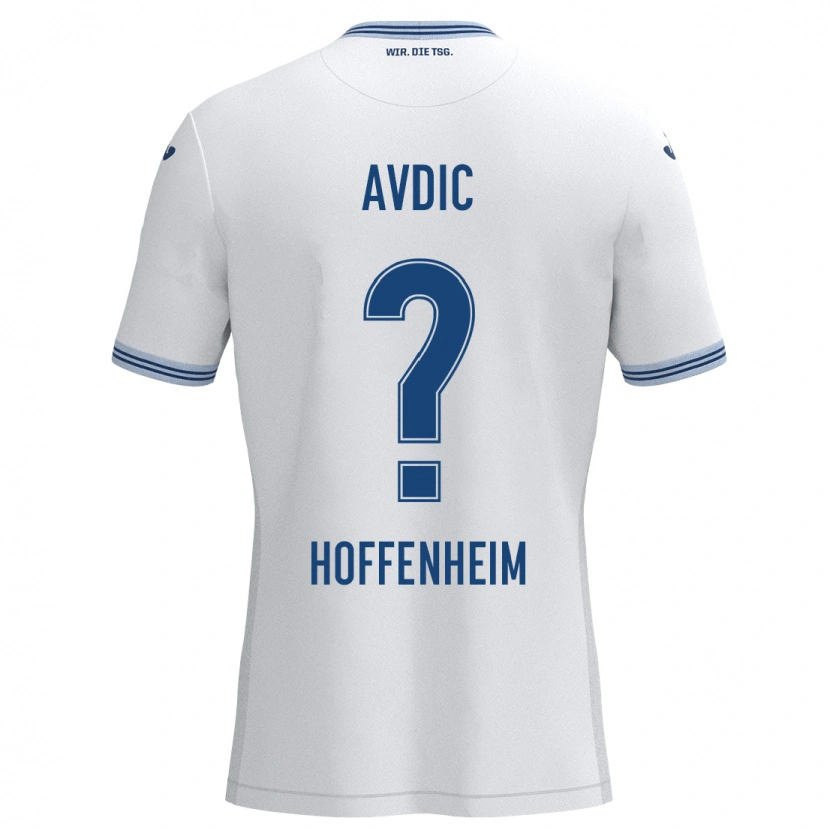 Danxen Mann Edin Avdic #0 Hvit Blå Bortetrøye Drakt Trøye 2024/25 Skjorter T-Skjorte