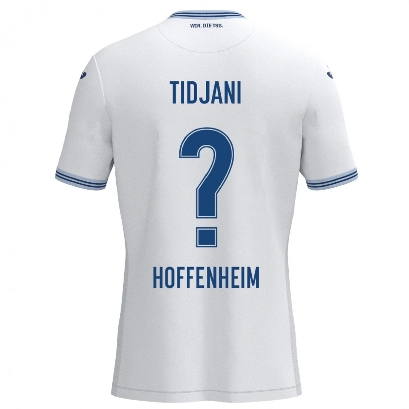 Danxen Mann Nouh Tidjani #0 Hvit Blå Bortetrøye Drakt Trøye 2024/25 Skjorter T-Skjorte