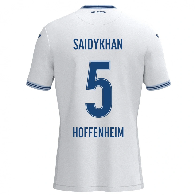 Danxen Mann Ibrahim Saidykhan #5 Hvit Blå Bortetrøye Drakt Trøye 2024/25 Skjorter T-Skjorte