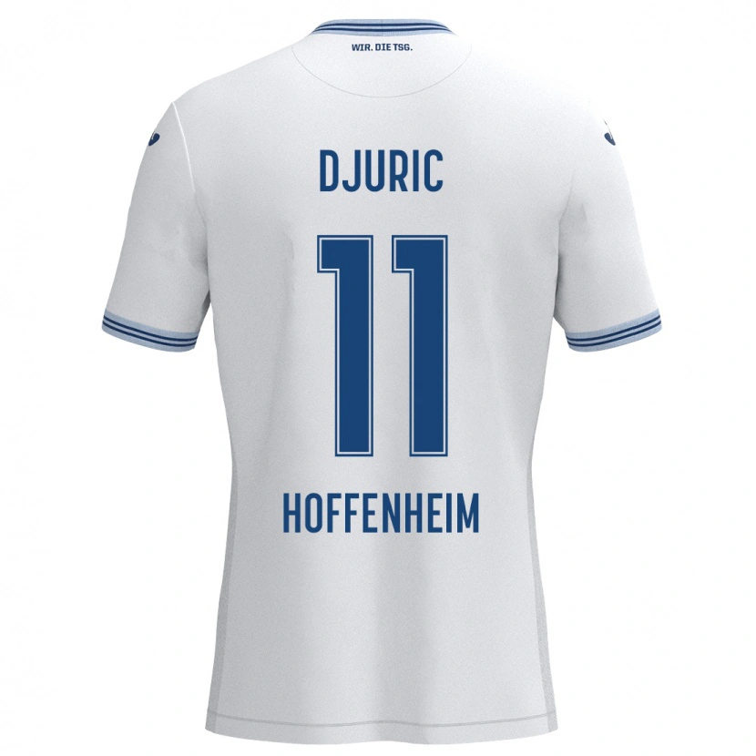 Danxen Mann Luka Djuric #11 Hvit Blå Bortetrøye Drakt Trøye 2024/25 Skjorter T-Skjorte