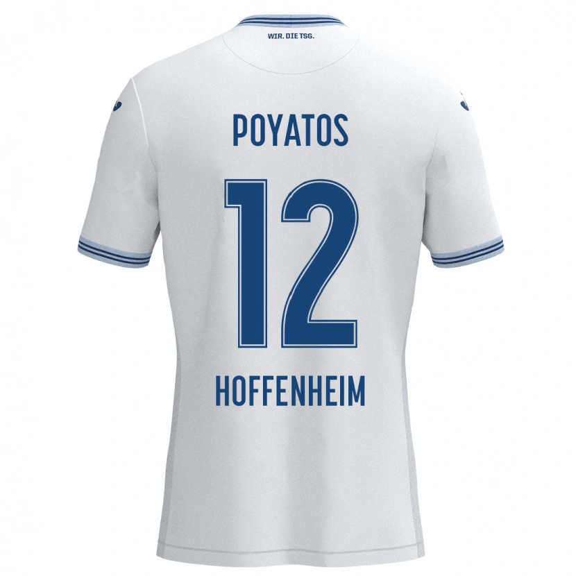 Danxen Mann Miguel Poyatos #12 Hvit Blå Bortetrøye Drakt Trøye 2024/25 Skjorter T-Skjorte
