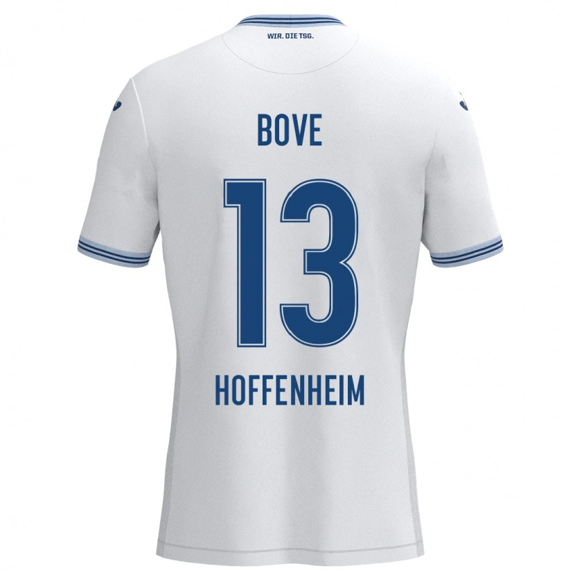 Danxen Mann Nevio Bove #13 Hvit Blå Bortetrøye Drakt Trøye 2024/25 Skjorter T-Skjorte