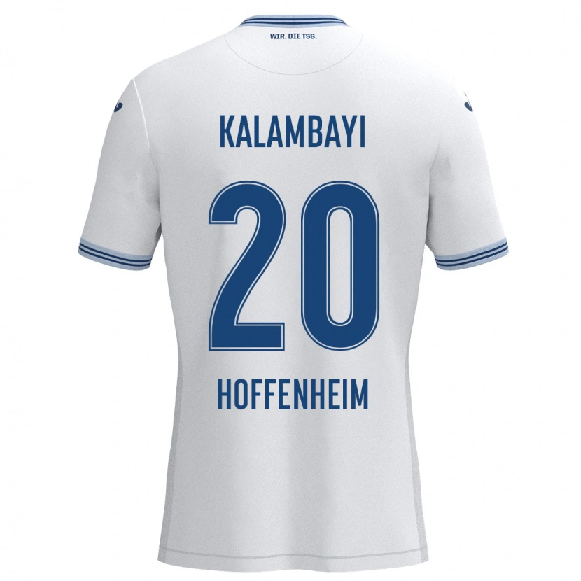 Danxen Mann Simon Kalambayi #20 Hvit Blå Bortetrøye Drakt Trøye 2024/25 Skjorter T-Skjorte