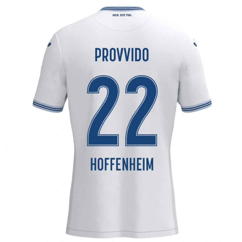 Danxen Mann Luca Provvido #22 Hvit Blå Bortetrøye Drakt Trøye 2024/25 Skjorter T-Skjorte