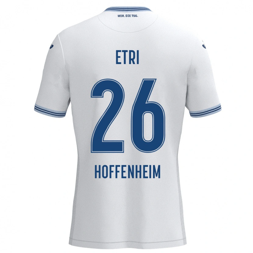 Danxen Mann Ahmed Etri #26 Hvit Blå Bortetrøye Drakt Trøye 2024/25 Skjorter T-Skjorte