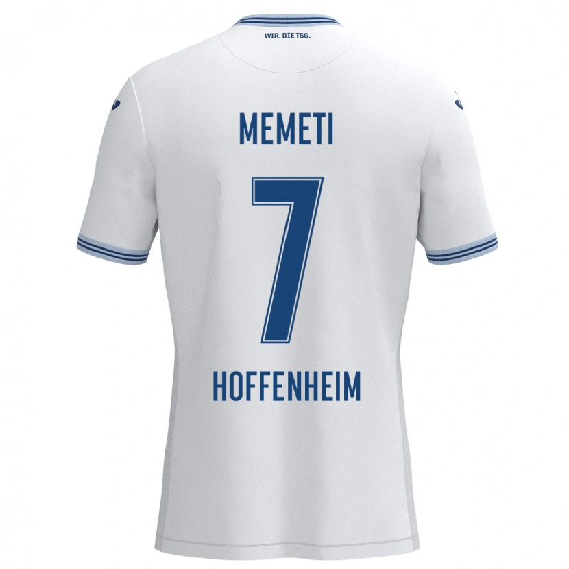 Danxen Mann Erëleta Memeti #7 Hvit Blå Bortetrøye Drakt Trøye 2024/25 Skjorter T-Skjorte